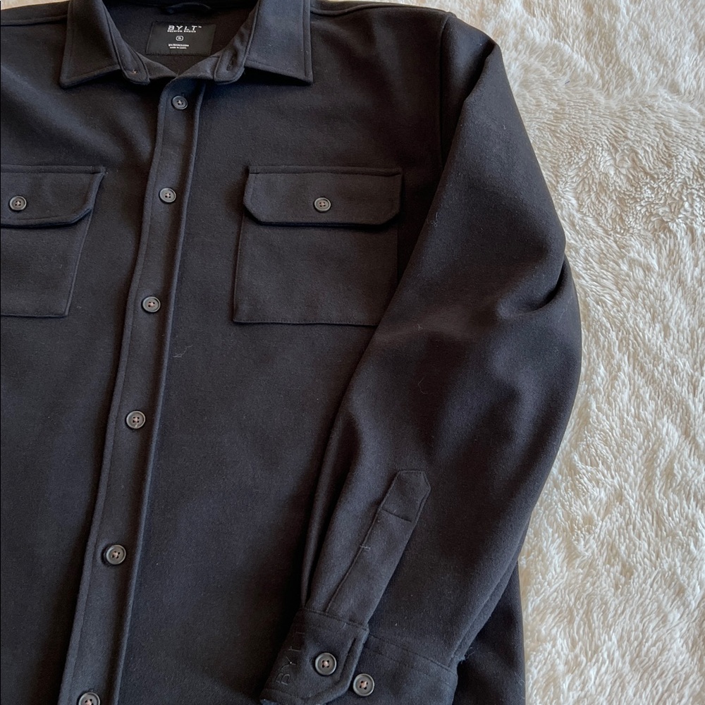 Bylt Premium Basics Coastal Overshirt Shirt Jacket. Black. Size XL - Picture 6 of 10